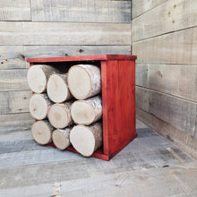 Rustic Birch Log Crate Versatile Wall Art and Floor Display Heavy One Off Item Handmade