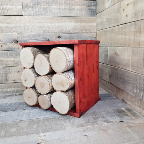 Rustic Birch Log Crate Versatile Wall Art and Floor Display Heavy One Off Item Handmade