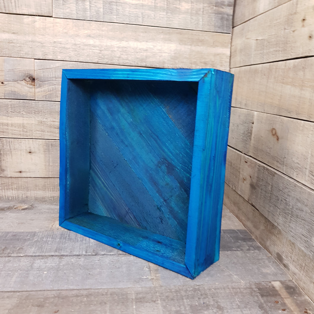 Reclaimed Wooden Crate Box - Blue