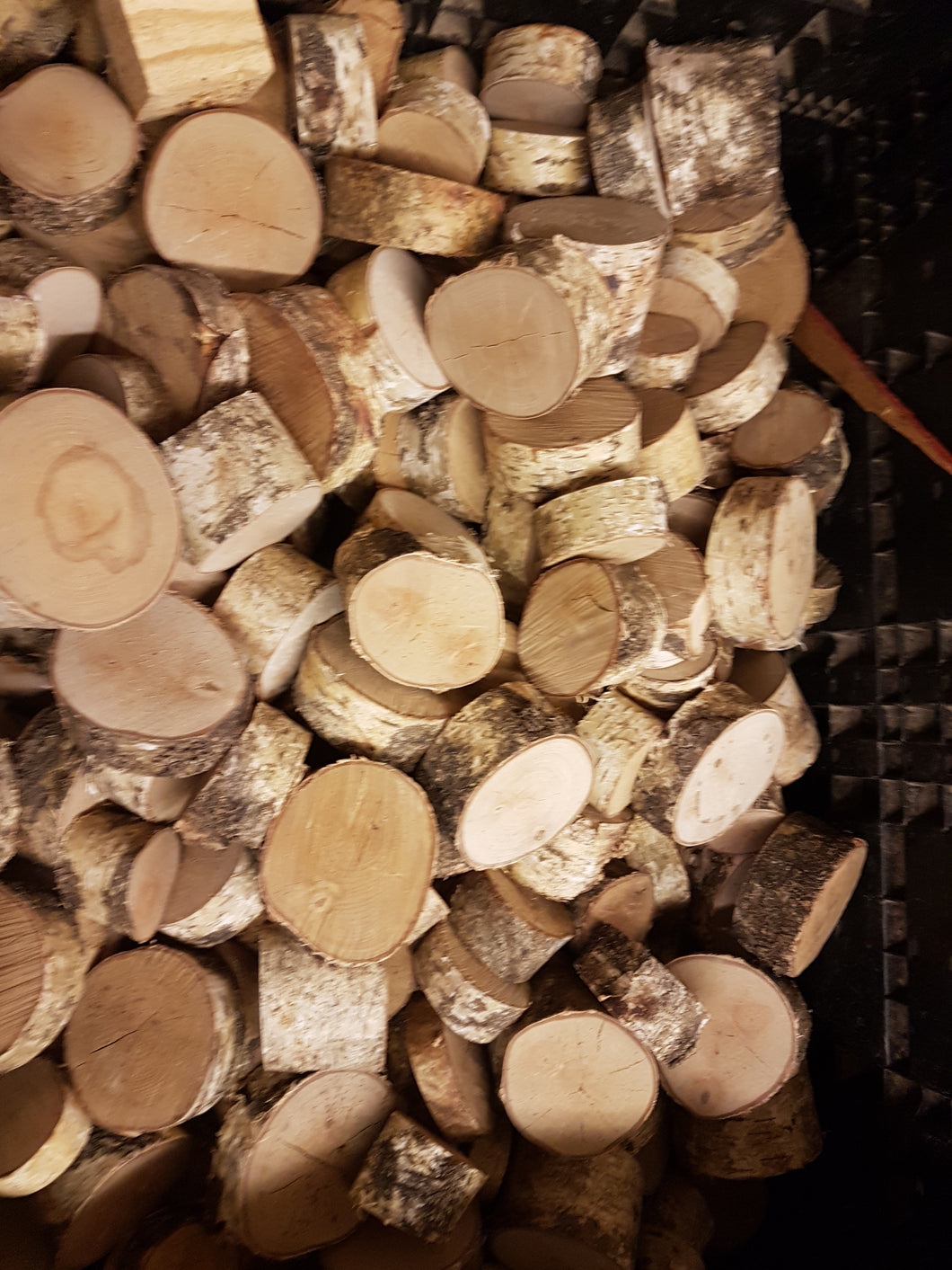 Large Net Bag of Round Log Offcuts - Kiln Dried Birch - Great for various arts and crafts