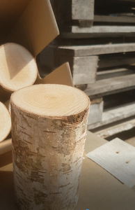 Round Logs Bundle - 12cm Long Fine Sawn One End Kiln Dried Birch